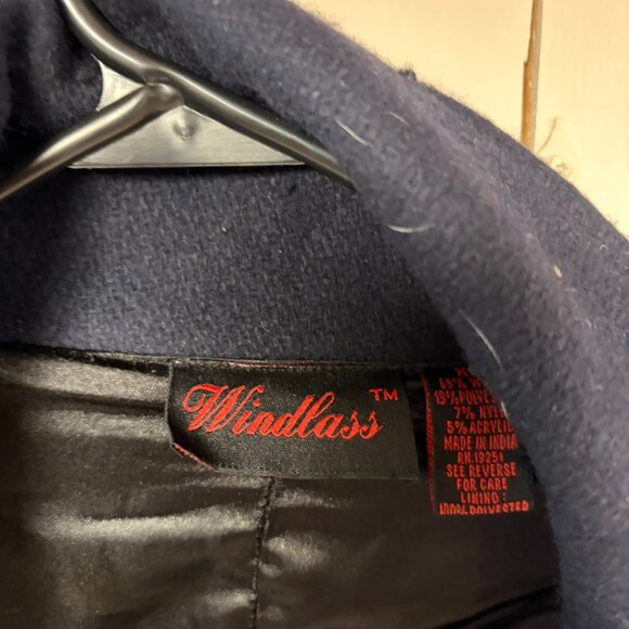 XL Navy Blue Pirate Sailor Wool P Coat - Picture 4 of 6